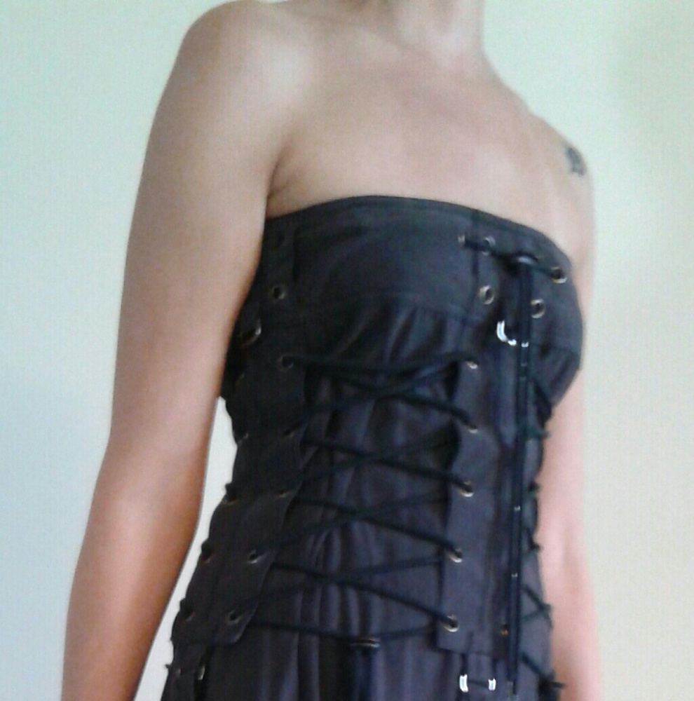 Goth/Steam punk dress/skirt in gray.